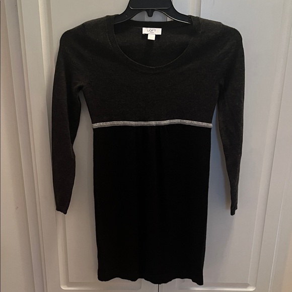 LOFT Black and Gray Petite Dress - Picture 1 of 4